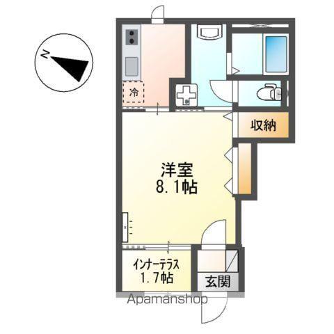 ラ・リノ(1K/1階)の間取り写真