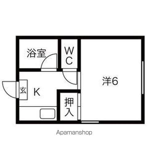 カルチェラタン(1K/1階)の間取り写真