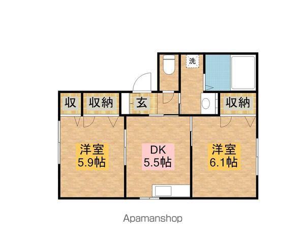 サントゥールA(2K/1階)の間取り写真