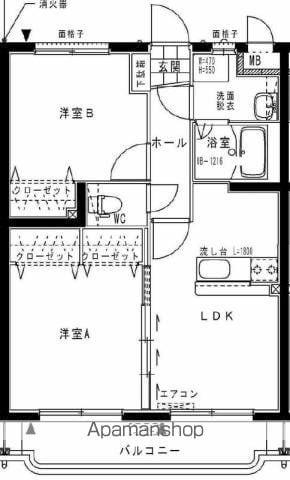 サニーコート笹目(2LDK/2階)の間取り写真