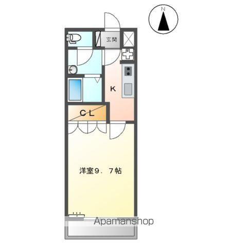 ラトゥール(1K/1階)の間取り写真