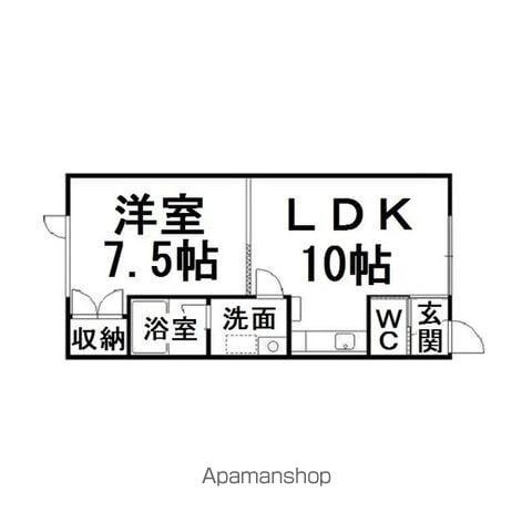 KIハイツ(1LDK/2階)の間取り写真