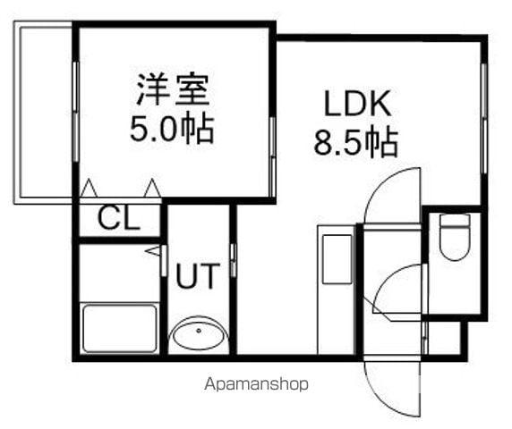 グランディール南郷 13(1DK/3階)の間取り写真