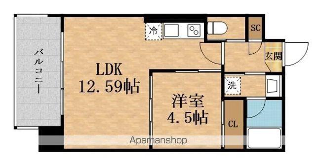 プレジオ塚本アジアン(1LDK/2階)の間取り写真