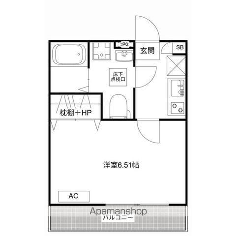 MQUARTO柏Ⅲ(1K/1階)の間取り写真