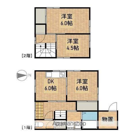 東海道本線 掛川駅 バス乗車時間:29分 南大坂バス停で下車 徒歩4分 2階建 築39年(3DK)の間取り写真
