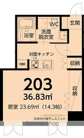 キャッスル20HIYOSHI(ワンルーム/2階)の間取り写真