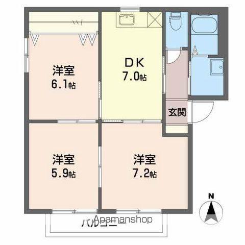 バリュージュ・バリュー(3DK/2階)の間取り写真