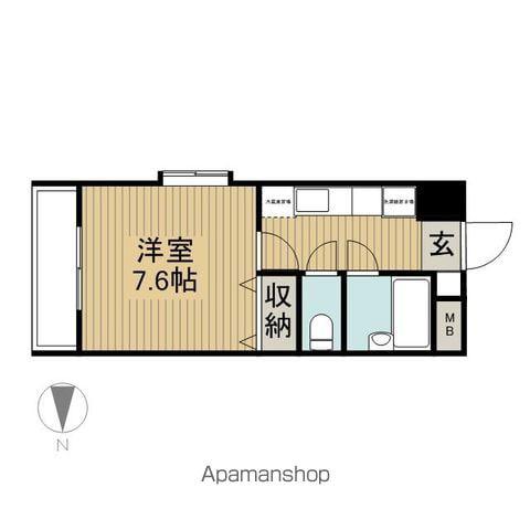 アルウィン・コート亀川(1K/8階)の間取り写真