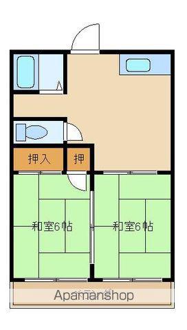 黒木コーポ(2DK/1階)の間取り写真