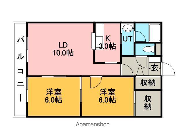 グランディールコート1(2LDK/1階)の間取り写真