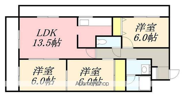 ハイツアメニティ(3LDK/3階)の間取り写真