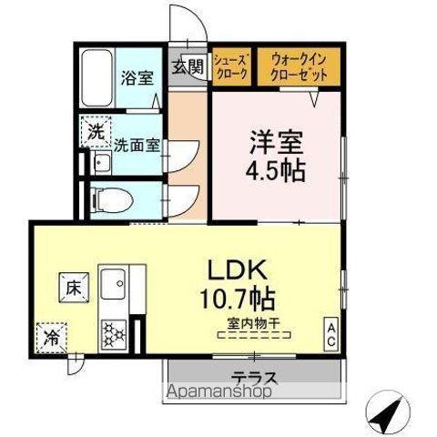 サニーサイドリバー(1LDK/1階)の間取り写真