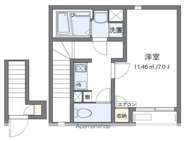 クレイノみね(1K/2階)の間取り写真