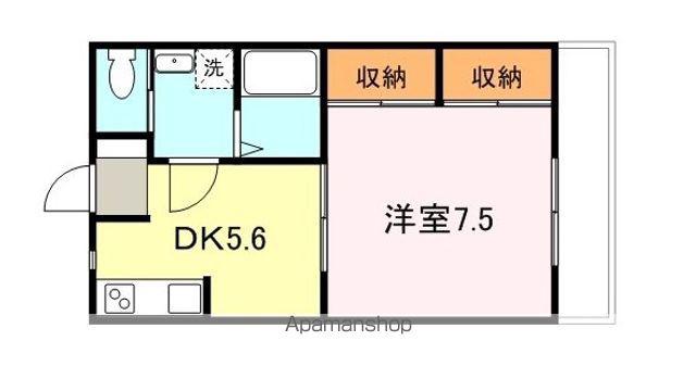 フォレストB/C(1DK/1階)の間取り写真