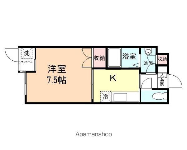 サンライズ呉羽茶屋町(1K/3階)の間取り写真