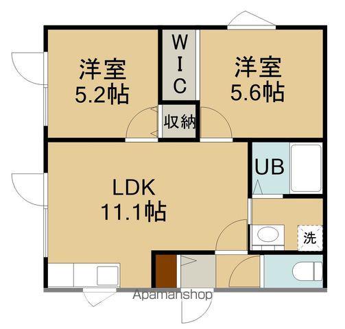 函館山麓ストーリー(2LDK/1階)の間取り写真