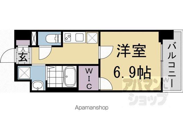 プラシード京都(1K/7階)の間取り写真