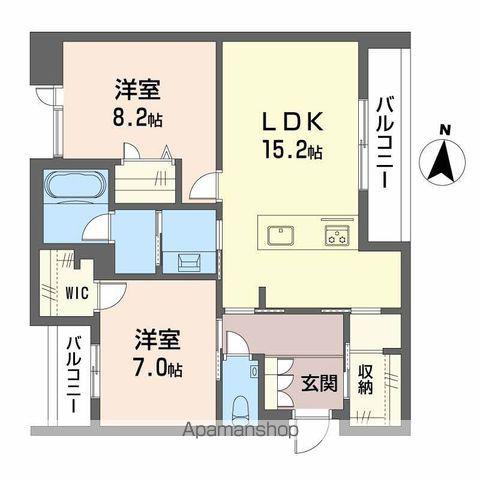 ジョフリエル(2LDK/2階)の間取り写真