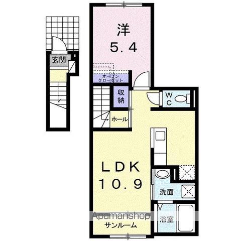 ヴィラージュ ルミエールⅡ(1LDK/2階)の間取り写真