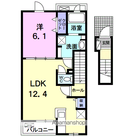 サニーレジデンスⅢ(1LDK/2階)の間取り写真