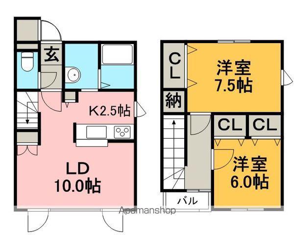 ラ・メゾネ森林(2LDK)の間取り写真