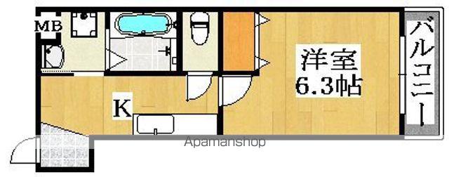 ルポゼ我孫子(1K/4階)の間取り写真