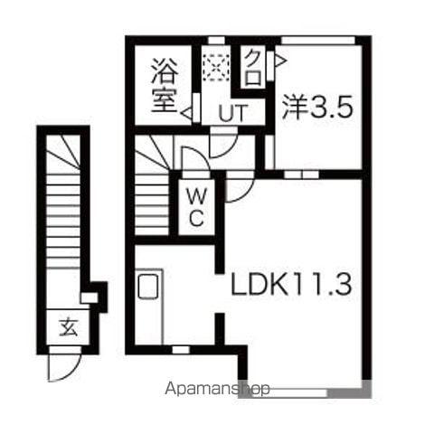 コモド山家(1LDK/2階)の間取り写真
