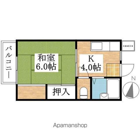 ハイツサンライズ(1K/2階)の間取り写真