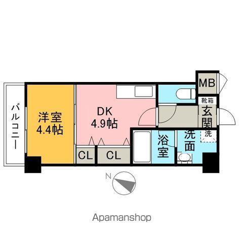 アクタス天神Ⅲ(1DK/8階)の間取り写真