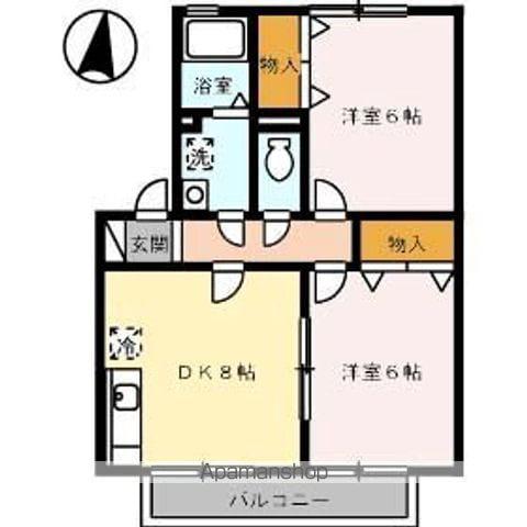 セジュール新市B棟(2DK/2階)の間取り写真