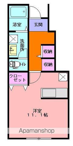 PINOⅡ(ワンルーム/1階)の間取り写真