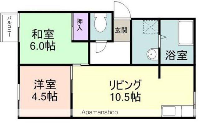 プレジール高塚A棟(2LDK/1階)の間取り写真