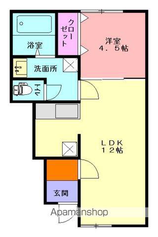 シエラB(1LDK/1階)の間取り写真