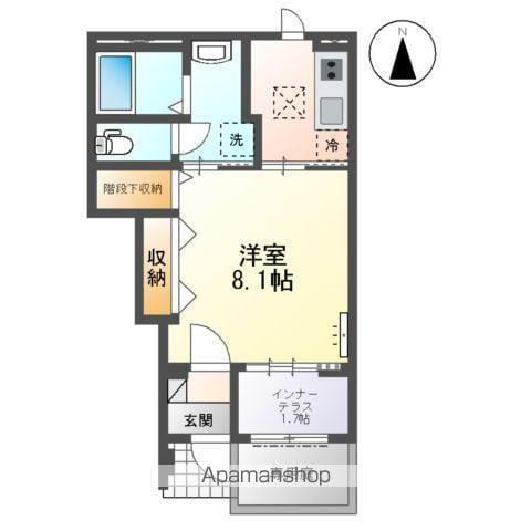 パリスM(1K/1階)の間取り写真