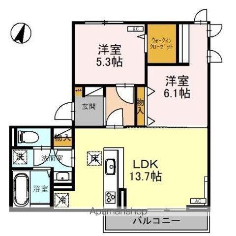 D-ROOM 米山(2LDK/1階)の間取り写真