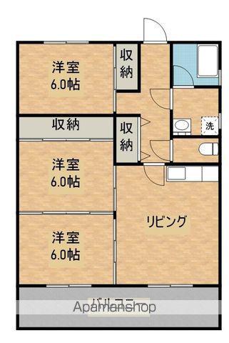 薬師堂ビル(3LDK/4階)の間取り写真