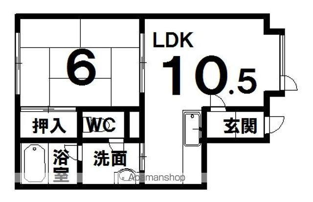 コーポ鈴木C(1LDK/2階)の間取り写真