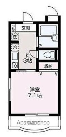 東武鉄道東上線 朝霞駅 徒歩10分 3階建 築23年(1K/3階)の間取り写真