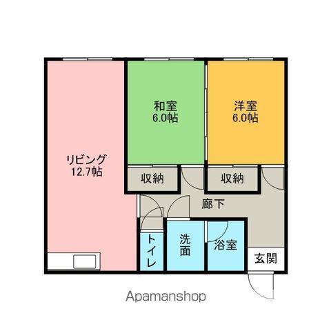 サンクスハイツ(2LDK/1階)の間取り写真