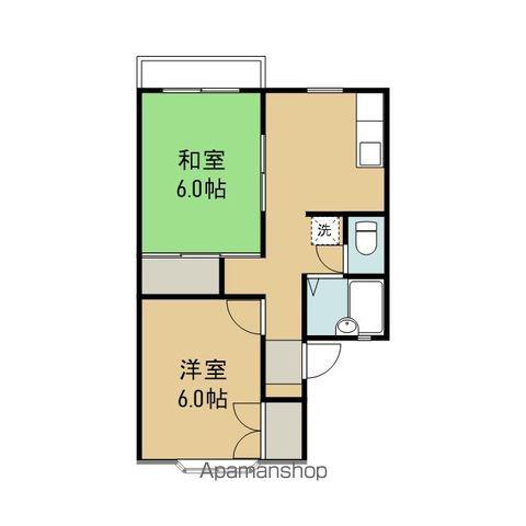 グリーンヒルハイツ(2K/2階)の間取り写真