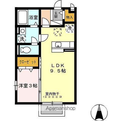 メゾンレーヴみのりA(1LDK/1階)の間取り写真
