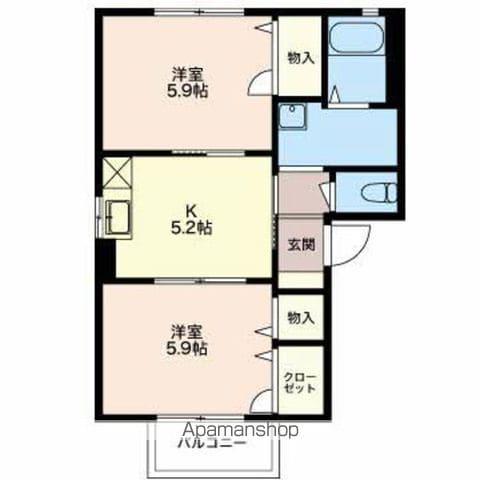 エスポワールひばりヶ丘(2K/1階)の間取り写真