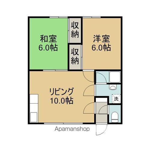 コーポ衣笠 NO5(2LDK/2階)の間取り写真