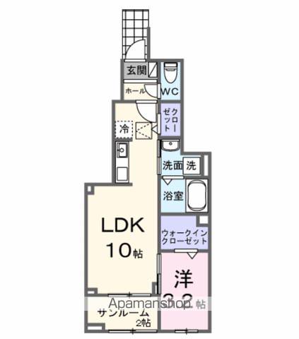 しょうえい荘A(1LDK/1階)の間取り写真