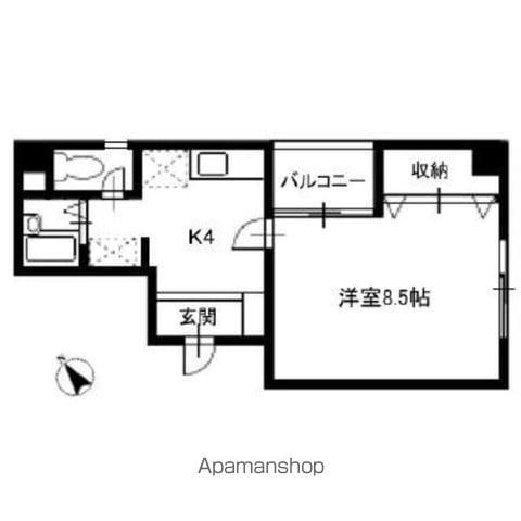 サンライズビル(1K/5階)の間取り写真