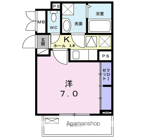 メゾン・ド・アベニール Ⅰ(1K/1階)の間取り写真