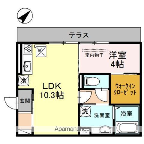 LE CIEL2(1LDK/1階)の間取り写真