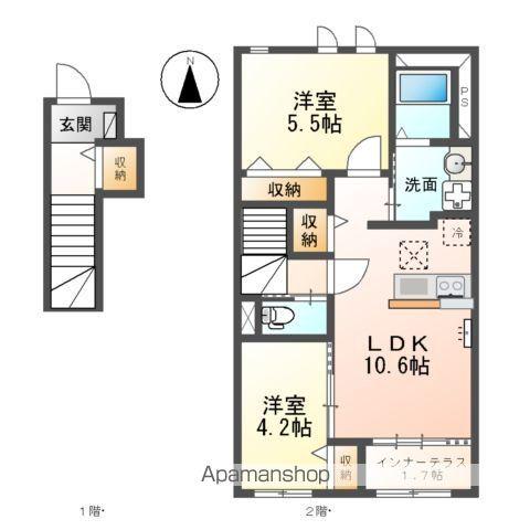 VENTVERT(2LDK/2階)の間取り写真