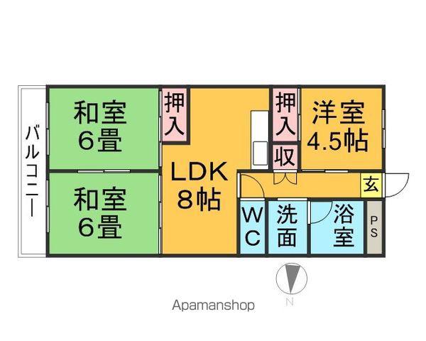 中村第13ビル(3LDK/7階)の間取り写真